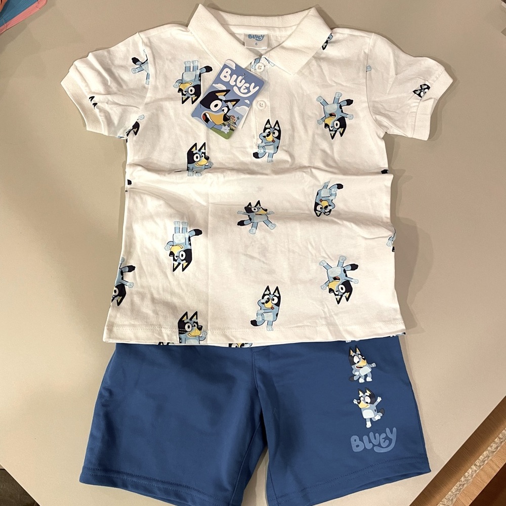 NWT Bluey polo and shorts